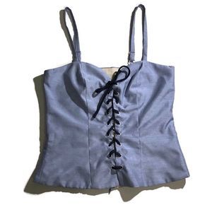 STAUD Periwinkle Corset Tank Top